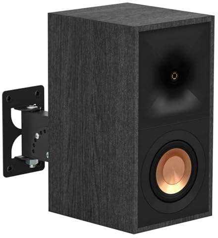 Chunxiao Upgrade Metal Speaker Wall Mount for Klipsch R-40M & HDT-600, Tilt & Swivel Adjustable, Wall Speaker Mount Brackets, Easy to Install