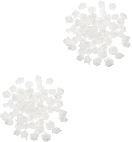 Amosfun 400 STK Blütenkopf Aus Schaumbär Rosa Wohndekoration Hochzeitsdekorationen Schaumblumenköpfe DIY-Blumen Blumenstrauß Hochzeit Miniaturdekoration Künstliche Blumen Rosen Sport Weiß