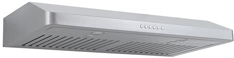 PROLINE 30-Inch Under Cabinet Range Hood, Ducted, 600 CFM, Stainless Steel, LED Lights, ULTRA-QUIET Blower Motor, 4 Speed, 3-Year Warranty, PLJW 185.30V2