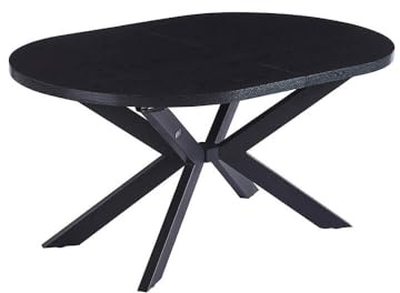 Home Deluxe Esstisch Oval Ausziehbar AVENTI inkl. Sternfuß - 160 x 100 cm Dark Oak | Küchentisch, Esszimmer, Esszimmertisch