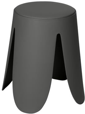 WENKO Badhocker Mod. Comiso, belastbar bis 180 kg, mit gepolsterter Sitzfläche und rutschsicheren Füßen, Ø 44,5 x 46 cm, Grau