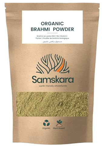 Brahmi en Polvo | Samskara tribe | Bacopa Monnieri Ayurvédica Natural | Mejora Memoria, Claridad y Equilibrio Emocional | Ideal para la cocina con Leche Vegetal o Té - 100 gr