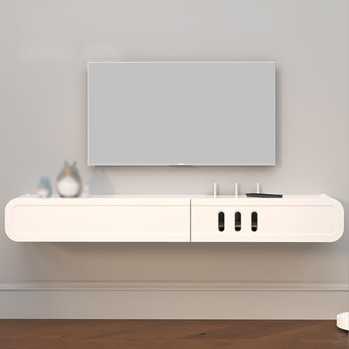 XRRJFYH Lowboard Weiß 133cm TV Schrank TV Board Hängend Fernseher Schrank Wohnzimmer TV Cabinet Holz Fernsehtisch TV Bank