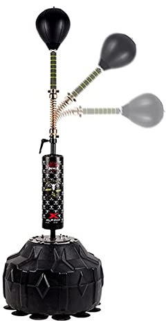 Brillentasche, Boxtrainingsgerät, Speedball, vertikales Reaktionsziel, Boxsandsack, höhenverstellbar 145–180 cm (Farbe: Schwarz, Größe: 50 x 50 x 180 cm)