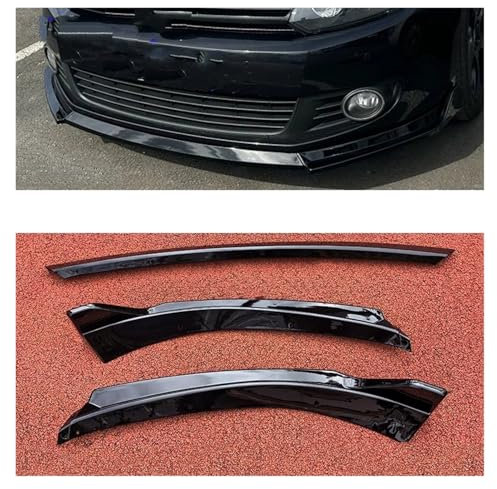Alerón Delantero Para Golf 6 MK6 Para TSI Para TDI Estándar 2008-12 Para Maxton Estilo Separador Parachoques Delantero Difusor Labio Kit Carrocería Protector Alerón Labio De Parachoques Delantero(Glos