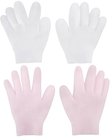 2 Paar Feuchtigkeitshandschuhe aus Silikon, Wiederverwendbare Feuchtigkeitshandschuhe für die Handmasken,Rissige Hände Elastische, Wirksam bei der Repariert Trockene Hände