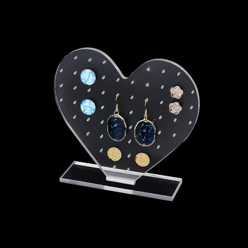 nbeads 56 Löcher Acryl-Ohrring-Halter, Herzform Ohrring-Display-Ständer Ohrring-Display-Vitrine Schmuck Organizer Rack für den Verkauf von Frauen Ohrring Home Decor