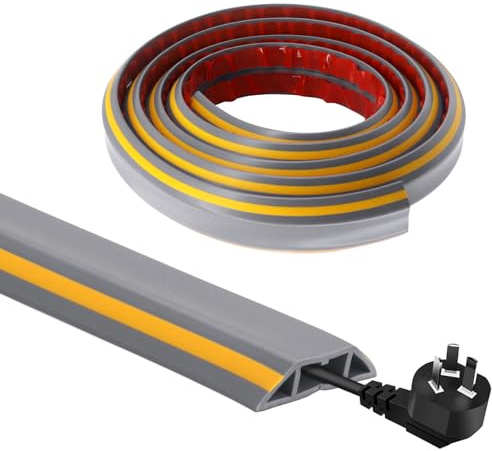 Beowanzk Cable Tidy, Wire Tidy, Cable Cover, Outdoor Cable Protector, Cable Trunking, Cable Hider, Outdoor Cable, Trunking for Electric Cables 3M (Gray)