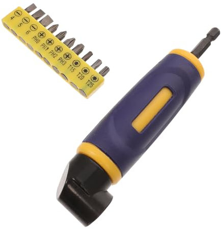 Hoement Rechtwinklig Bohrer Adapter Winkel Schraubendreher Mit Bits Für Bohrmaschinen Passend Für Steckschlüssel Und Schraubendreher
