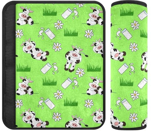 Rembourrage de ceinture de sécurité en flanelle douce pour enfants - Coussinets de sangle rembourrés pour voitures, sacs d'appareil photo et sacs à dos - Vert