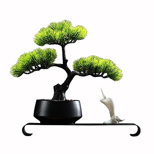 CCYENG Künstliche Pflanzen für Zuhause, künstliche Pflanze, Bonsai, Kiefernnadel, Zypresse, Topfpflanze, Keramik, im Topf, Bonsai für drinnen und draußen, dekorative Ornamente, künstliche
