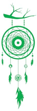 Vinilos decorativos para pared Atrapasueños Sueño Amuleto nativo americano 72 x 111,2 cm Autoadhesivo Extra grande Verde