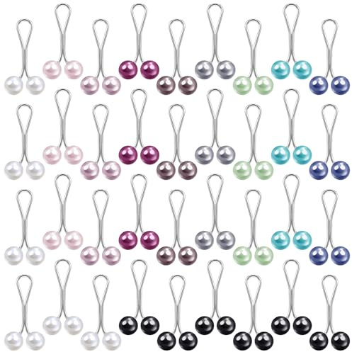 XLIUAX 36 Stück Hijab Pins für Frauen, Schal Perle Pins Ausschnitt Verkleinern Clip Muslimische Hijabs Nadeln Hijab Kopftuch Clips Mehrfarbige U-förmige Sicherheitsclips Niedliche für Kopftuch, Schal