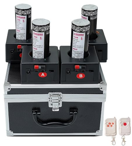 SNBGRYE Siste-ma di Lancio di Fuochi D'Artificio A Fontana, Base per Macchina per Fuochi D'Artificio A Fontana da 4/6/8 Pezzi, con Telecomando Wireless da 30-50 M, per Spettacoli Nuziali, Palchi,4PCS