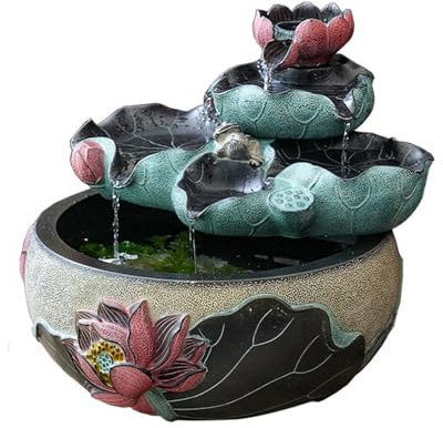Fontana da interni Feng Shui Fontana a cascata circolare rilassante, decorazione da tavolo multi-spazio for casa e ufficio Home Fontana