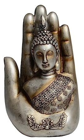 GLEAVI Statua Buddha in Rilievo Palma Decorazione in Resina Per Soggiorno Per