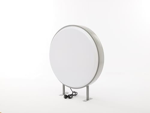 60CM Led Rund Leuchtkasten, Doppelseitige Runde Vorspringende Wasserdichte Lichtbox Ladenschild Leuchtkasten Leuchtreklame Nasenschild Leuchtschild Circular Projektion 54 cm,für Restaurants Imbissbude