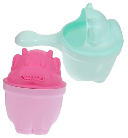SKISUNO 2piezas Taza De Champú Dibujos Animados Enjuagador De Cascada Baño De Vaso De Champú Para Lavar El Cabello De Bebés