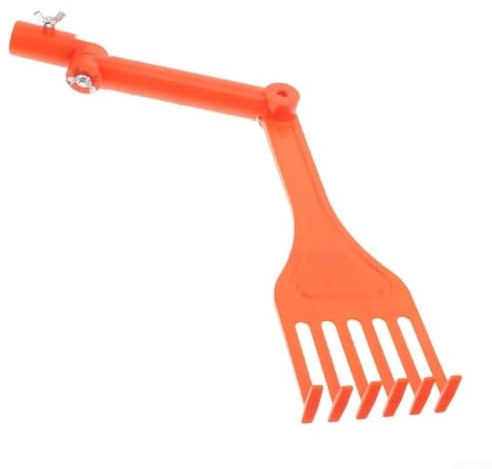 Herramienta limpiadora de canalones de cabeza de rastrillo, construcción de plástico resistente, diseño de ángulo ajustable para limpieza de techo, mantenimiento de jardín, uso al aire libre (a)