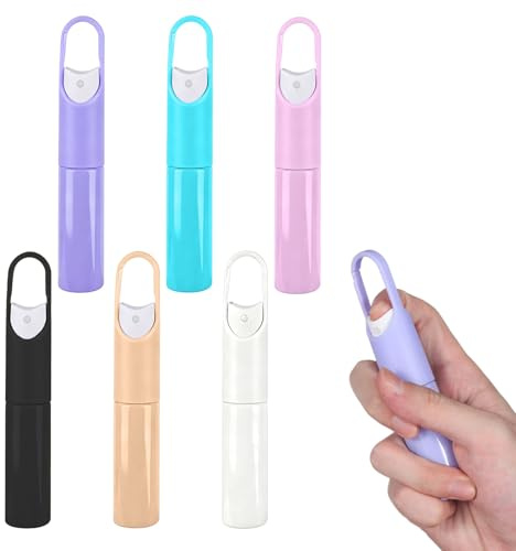 LUVDECO 20ml Perfume Spray Bottle Large Capacity, 6-Pack Travel Bottle with Hanging Hook, Leak-Proof Empty PP Bottles for Perfume, Essential Oils, Portable Refillable Atomizer for Travel and Purse