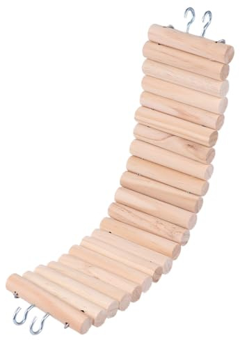 VALICLUD Wooden Hamster Ladder with Hook Small Mouse Climbing Hanging Bridge 7.5x30cm for Hamsters Gerbils and Pet Rodents