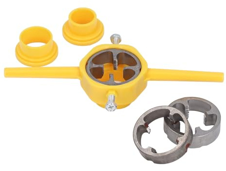 Hamwesh Filettatrice per Tubi in PVC, 3 Dimensioni 1 2in 3 4in 1in NPT Matrici in Acciaio Legato ABS Strumento per la Creazione di Filettature da Costruzione con Impugnatura a T per l'installazione