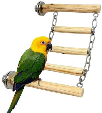 Hadgdg Escalera Trepadora para Aves Percha de Madera Segura masticable y | Juguetes de escalera aves Guacamayos Periquitos Pinzones Exterior Balcones Jardín Patio