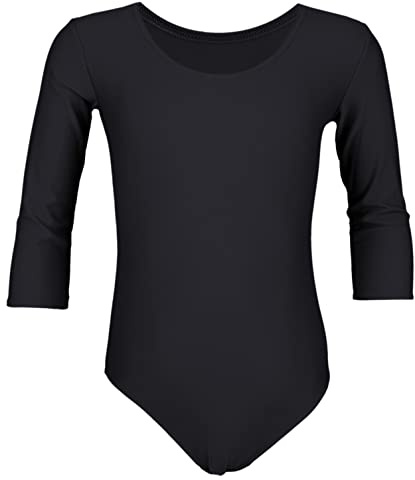 Aquarti Mädchen Ballett Trikot 3/4 Arm Gymnastik Ballettanzug