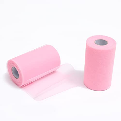 ZADAWERK® Tüll - 15 cm x 45 m - Pink - 1 Rolle - Tisch-Deko - Hochzeit - Weihnachts-Tüll - Geschenk - Schleife - Schleier - Tutu - DIY Tüllrolle - Netzstoff (Rosa, 15 cm)