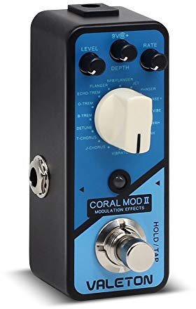 Valeton Coral Mod II Digital Modulation Chorus Flanger Phaser Univibe Tremolo Lofi Multi-Effekt Gitarre Bass Pedal