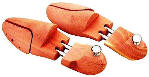 PHF Curare Tendicascarpe in legno di cedro, per uomo e donna, 1 paio di tenditori a doppia molla per scarpe da uomo in qualità premium, in taglie singole EU 38-50 (38, marrone), marrone, 38