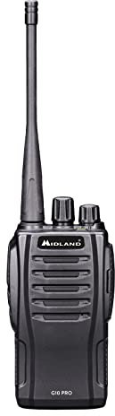 Midland - Walkie Talkie G10 PRO, Ricetrasmittenti Professionali Cantiere e Strada, 32 Canali PMR446 Senza Licenza, Copertura 12Km, Autonomia 16H, 50 Toni CTCSS, 116 Codici DCS, Batteria e Accessori