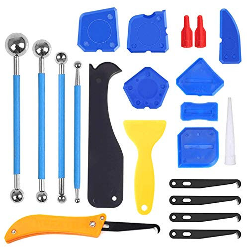 21 Stück Silikonentferner Werkzeug, Fliesen Gelenkwerkzeug Fugenentfernung Abkratzen Seiten Werkzeug Zum Verstemmen Kit Für Badezimmer Küche Boden Raum Und Rahmen Fliesen Sink