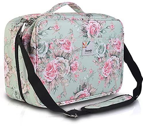 Shulaner Federmäppchen mit Schlitz für 480 bis 488 Buntstifte oder 320 bis 328 Farbgelstifte mit Reißverschluss, große Kapazität, Nylon-Stift-Organizer-Tasche mit Schultergurt für Maler oder Künstler,