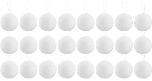 Gadpiparty 24stücke Weihnachtsbaumkugeln Dekorationsset Weiße Schaumstoff Christbaumkugeln Für Festliche Anlässe Leicht Tragbar Für Weihnachtsbaum Und Partydekoration