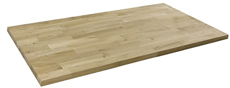 domli Solid Wood Oak Office Desk Top | 1500mm x 800mm x 27mm | Premium European Wooden Rectangular Tabletop | Timber Worksurface Large Tabletop Worktop Desktop Countertop
