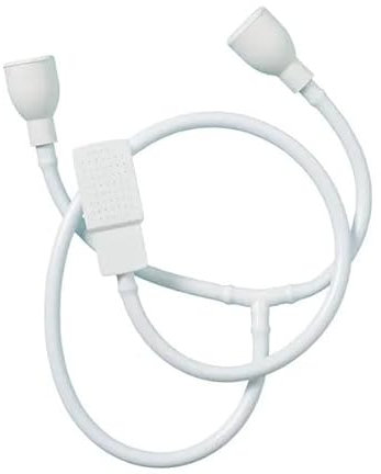 GLAMSA Shower Hose Mixer Tap Connection - Tap Attachment for Home and Salon Use - Sink Spray Attachment - Universal Fitting - 3M Diameter - White - 2M (Double Mouth)