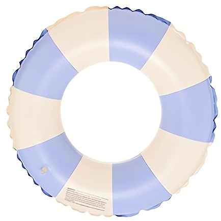 Uppblåsbar simring för vuxna, vintage randig, uppblåsbara munkar, flottör för vuxna och barn (blå)