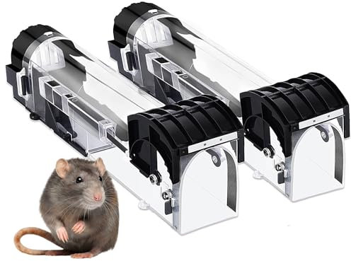2 Pack Humane Mouse Traps for Indoors & Outdoors,Upgraded Sensitive Effective & Easy Use,Touchless Catch Mice, Field Mouse & Rodent Catchers For Home, Commercial, Residential, Outdoor