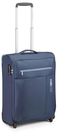 RONCATO Neon Lite Valise à roulettes souple à 2 roues avec TSA, bleu marine, 55.0 x 40.0 x 20.0 cm, Bagage à main