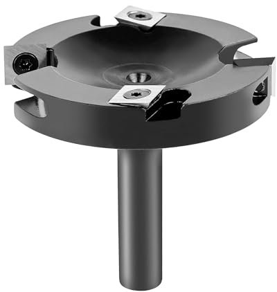 YANSYUAN Punta per fresatrice CNC Spoilboard, codolo da 1/2, diametro di taglio 7,6 cm, 2+2 punte per pialla per appiattimento delle lastre, router per lavorazione del legno e piallatura