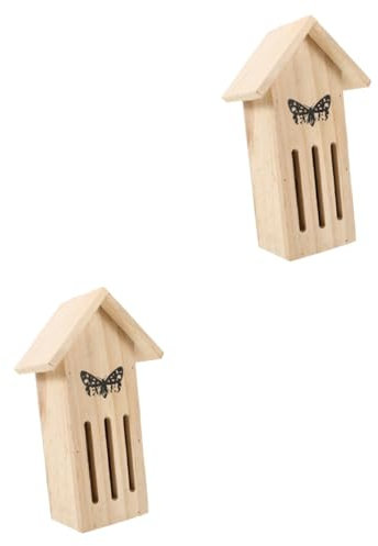 Toddmomy 2stücke Hängendes Schmetterlingshaus Aus Holz Robustes Insektenhotel Für Garten Und Balkon Langlebig Und Einladend Für Schmetterlinge Und Andere Insekten Installieren Für