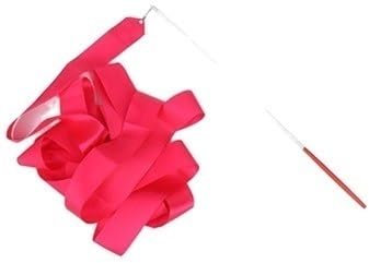 LYHYDMA Tanz Bunte Bänder 4pcs 2/4/6M Bunte Turnhalle Farbbänder Tanzband Rhythmische Kunstgymnastik Ballett Streamer Twirling Rod Rainbow Stick Training für Tanz, Gymnastik(Rose,6M)
