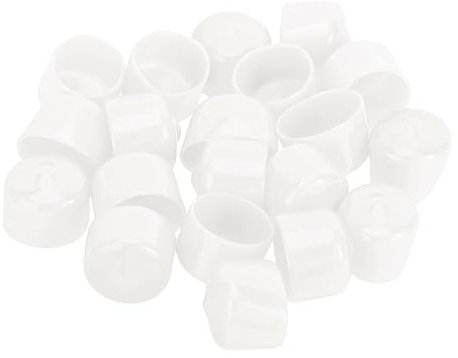 A ABSOPRO Zylindrische Form Radmutter Bolzen Felgen Reifenmutter Schrauben Staubschutzkappe Abdeckung Mutter Schutz 17mm Weiß PVC