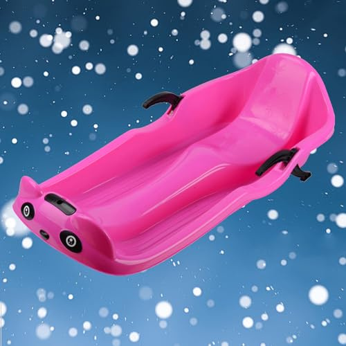 Children's Double Sled, Sled with Backrest, Plastic Sled, Double Armrest Brake Sled
