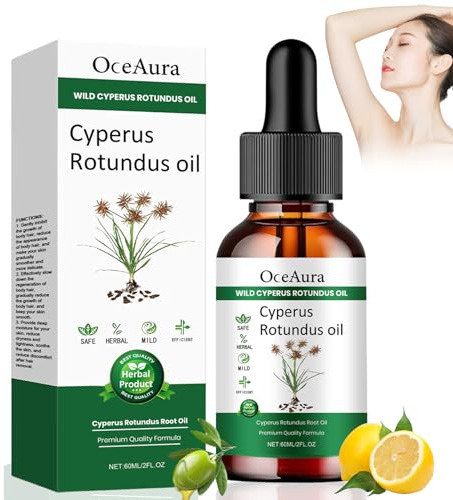 Cyperus Rotundus Oil, 60 ml Ciperus Oil Silky, oli essenziali naturali Ciperus per la depilazione, Olio di Ciperus Rotundus per la riduzione della crescita dei capelli del corpo