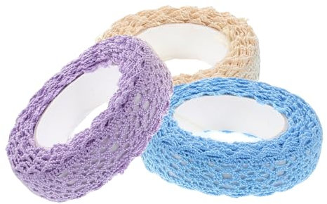 NUOBESTY Selbstklebende Dekorative Spitzenbänder 3 Rollen Stoffband Washi-tape-spitze Zum Basteln Fotoalbum Dekorative Aufkleber