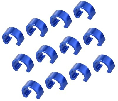 Partuto 12pcs Bicycle Brake Cable Clip C Style Clamp Aluminium Alloy Blue Replacement