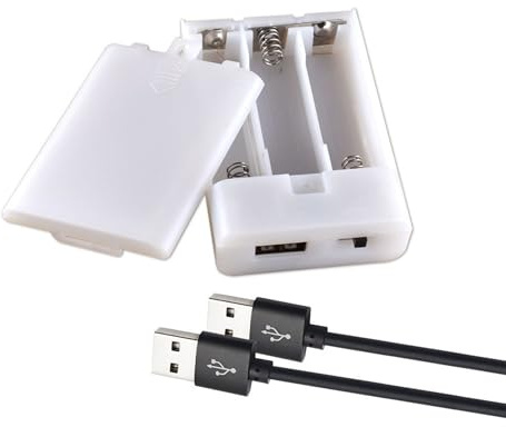 Scatola per batteria con porta USB, 3 batterie AA Power Bank, custodia per batteria, pacco batteria USB per luci LED da 4,5 V, luci a corda, luci fate, decorazioni fai da te