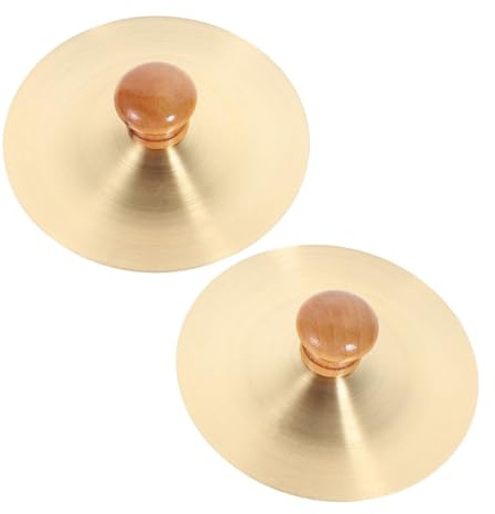 Platillos de Dedo Pequeños de Cobre Dorado 7cm, 1 Par